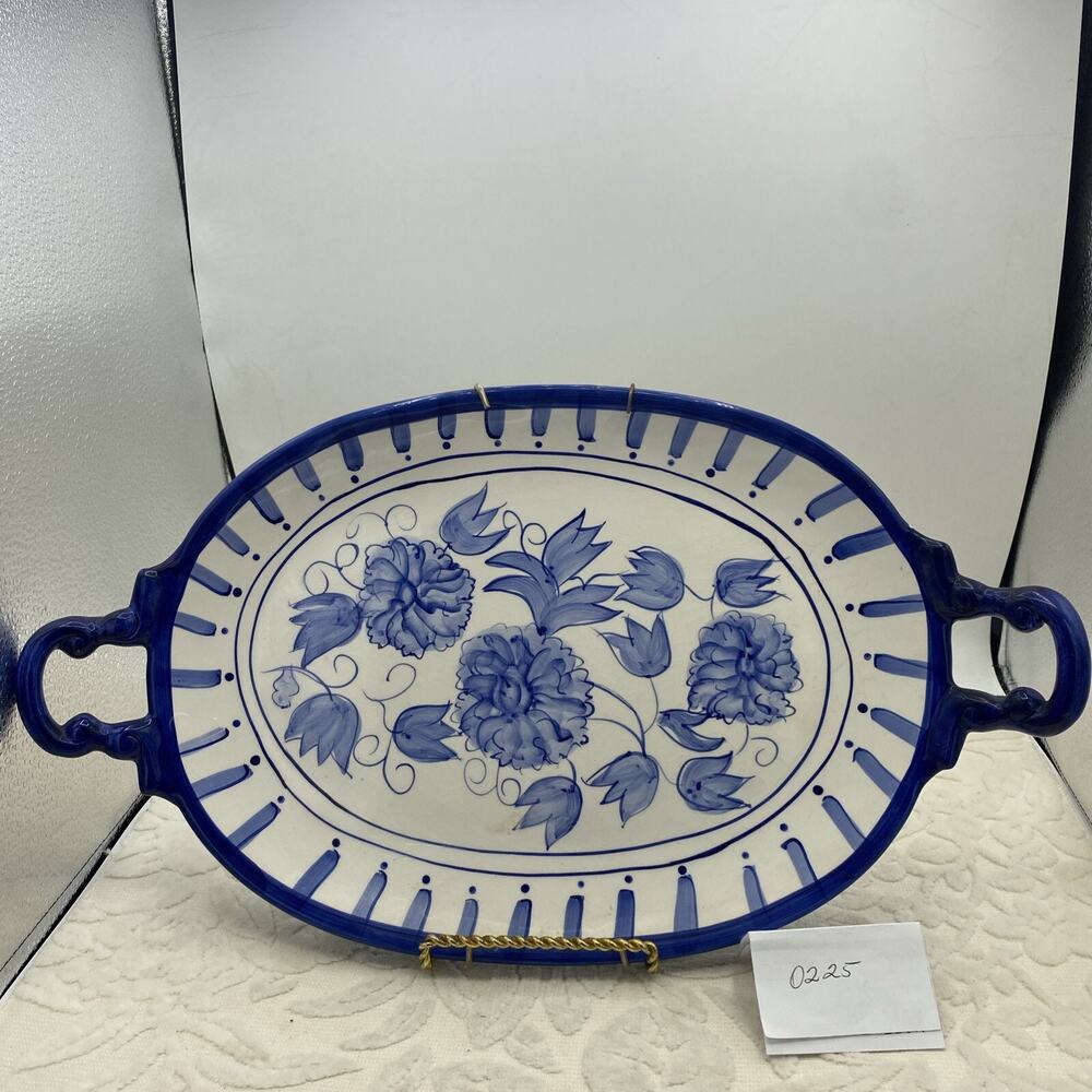 Vintage CBR “Rhapsody “ Two Handled Ceramic Oval Tray 17.5” Ready For Display